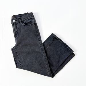 J McLaughlin Wide Leg Crop Jeans WOMENS 6 Black Denim Distressed